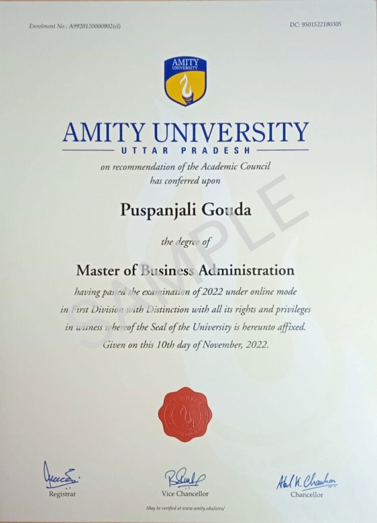 best online mba courses programs from Amity University